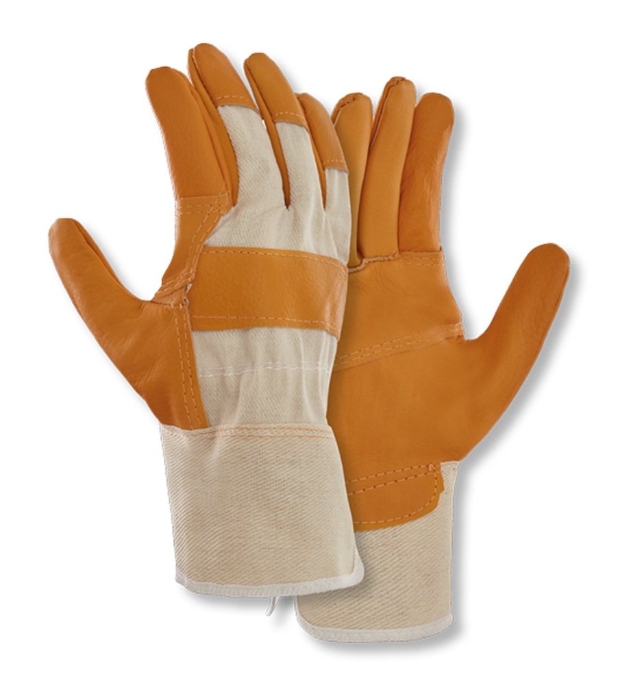 teXXor® Möbelleder-Handschuhe HELLES LEDER Leder hell, Drell weiß