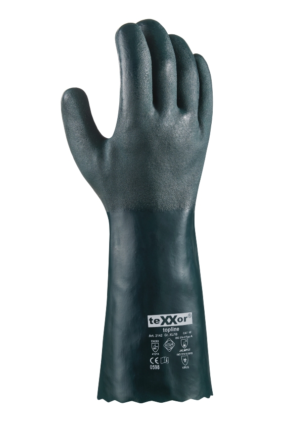 teXXor® Chemikalienschutz-Handschuhe PVC GRÜN grün