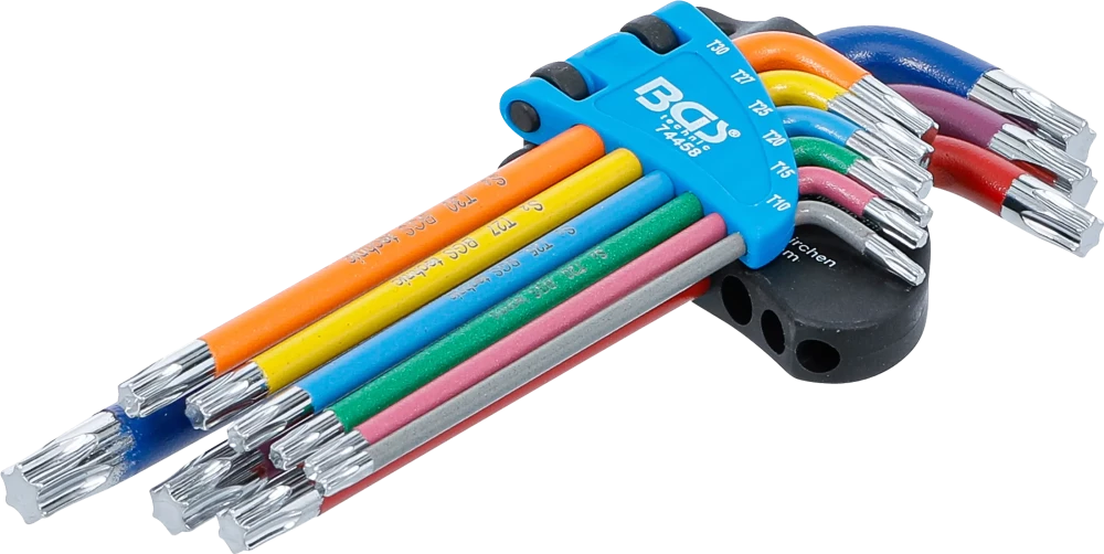 Winkelschlüssel-Satz, Multicolour, T-Profil (für Torx) T10 - T50, 9-tlg.