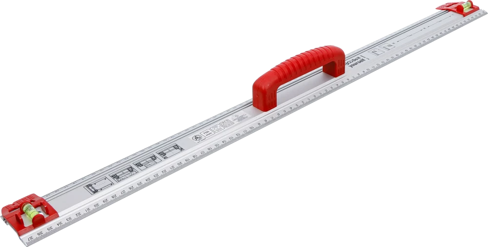 Schneid- und Markierlineal, mit Griff und Wasserwaage, 750 mm
