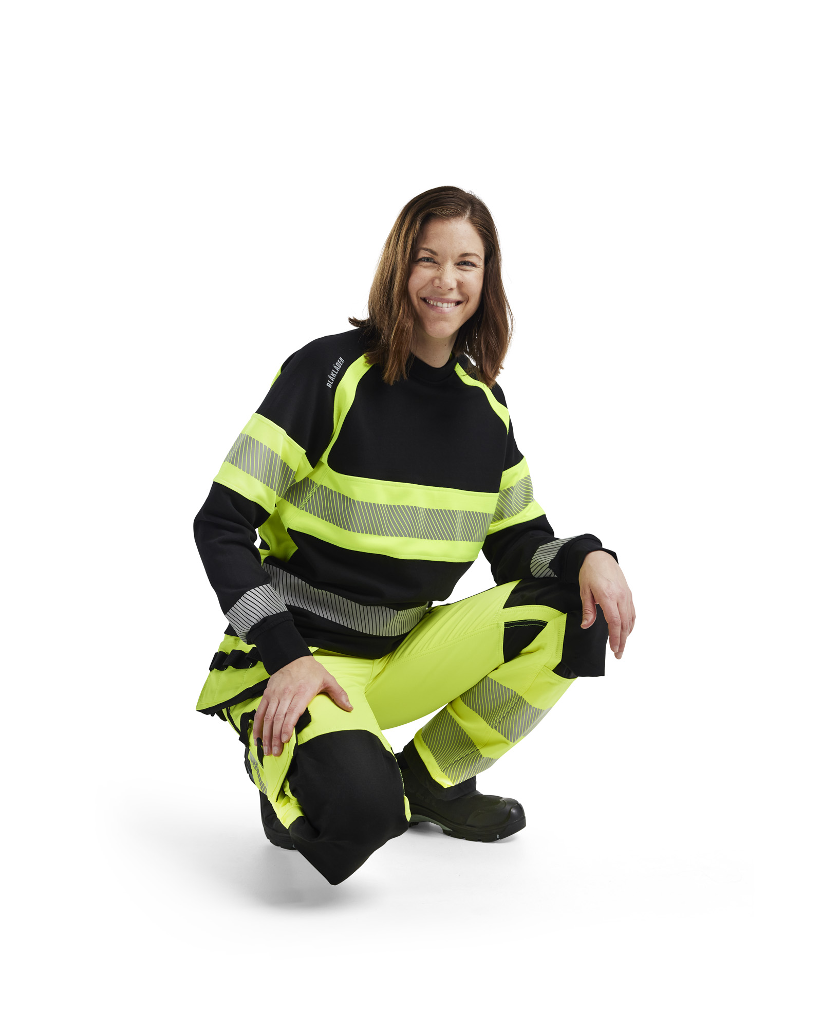Damen High Vis Arbeitshose 4-Wege-Stretch
