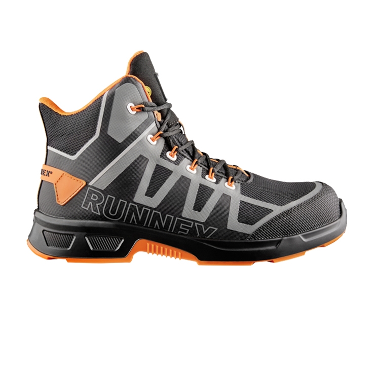 RUNNEX® S3S ESD-Sicherheitsschnürstiefel ActionStar schwarz/grau/orange