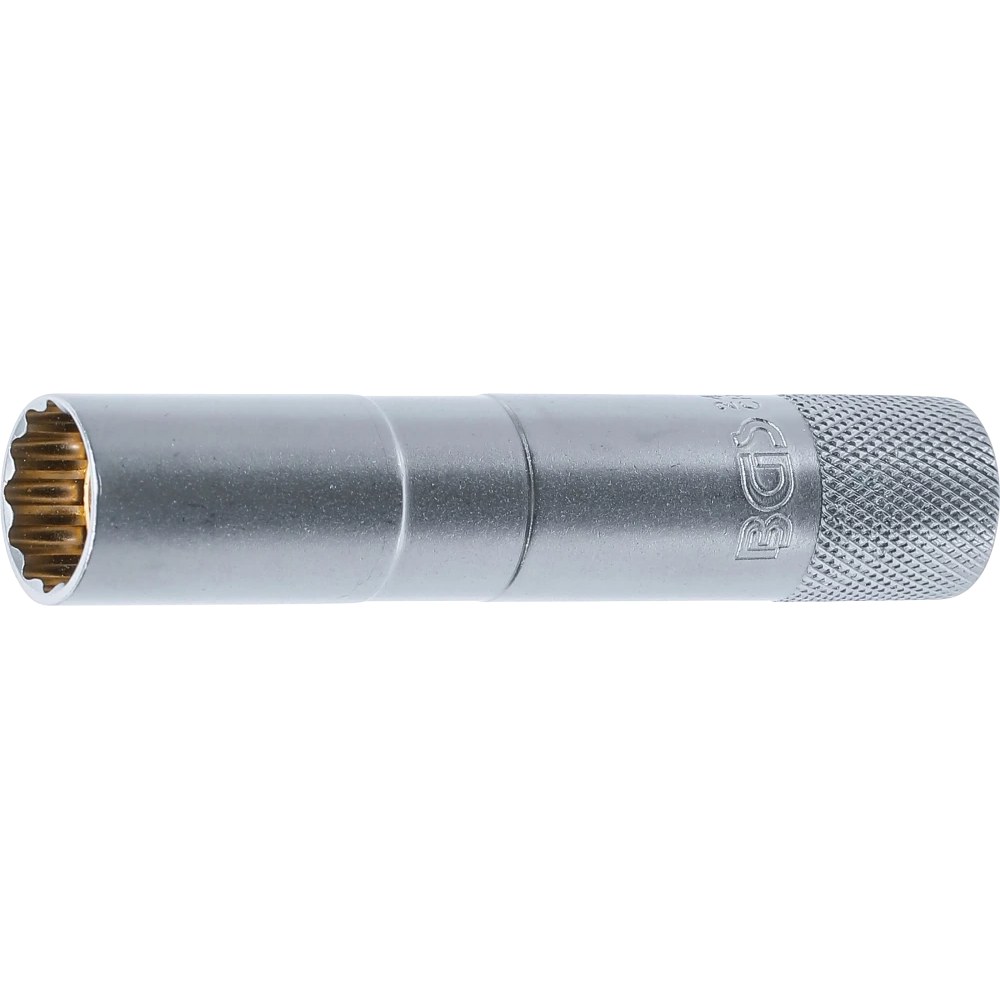 Zündkerzen-Einsatz mit Magnet, Zwölfkant, lang, Antrieb Innenvierkant 10 mm (3/8"), SW 14 mm