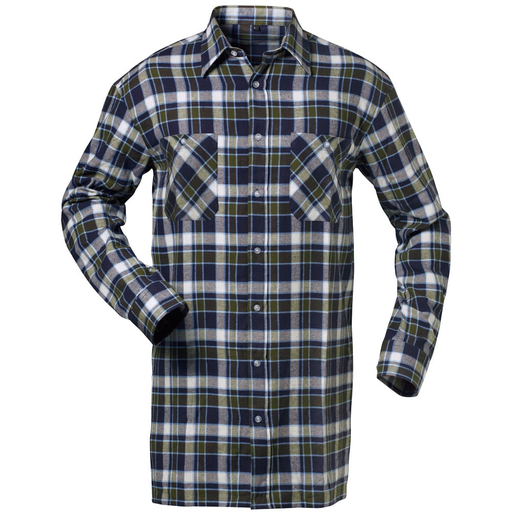 Flanell-Hemd, Marine/Weiss/Grün Kariert Jackson