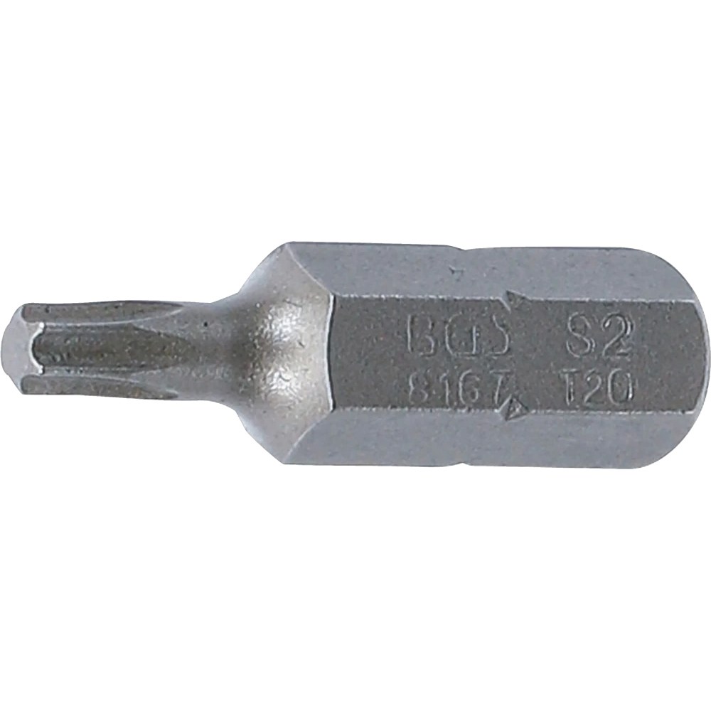Bit, Länge 30 mm, Antrieb Außensechskant 8 mm (5/16"), T-Profil (für Torx) T20