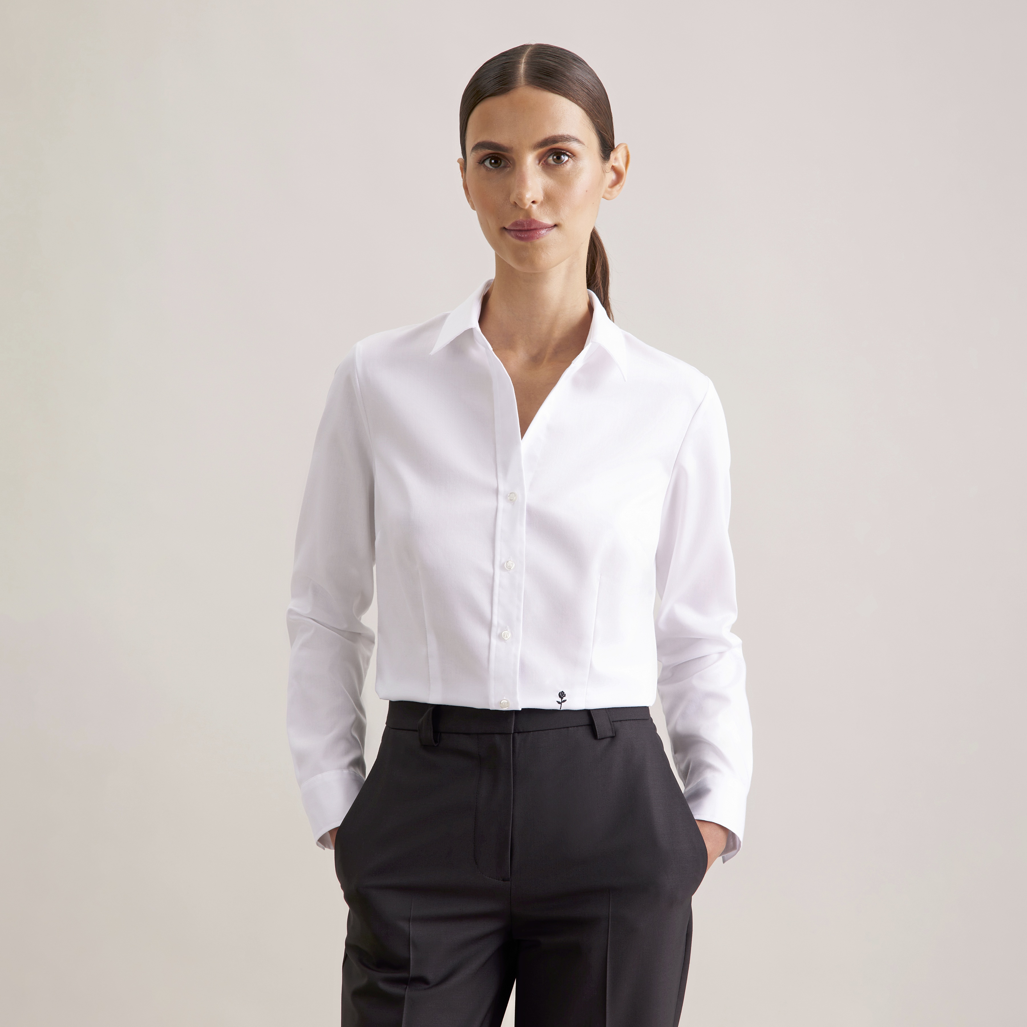 Bluse – Women´s Blouse Slim Fit Fine Twill Longsleeve