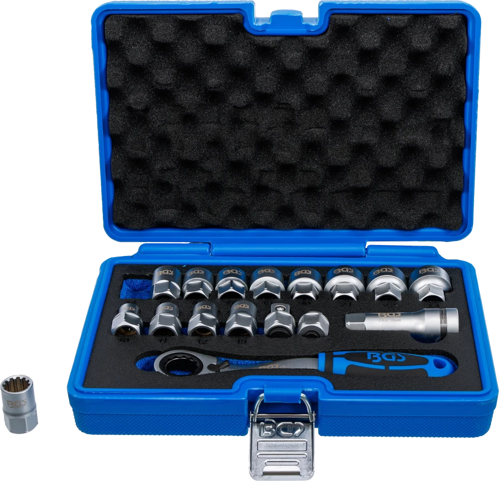 Durchsteck-Steckschlüssel-Satz, Gear Lock, SW 10 - 24 mm, 17-tlg.
