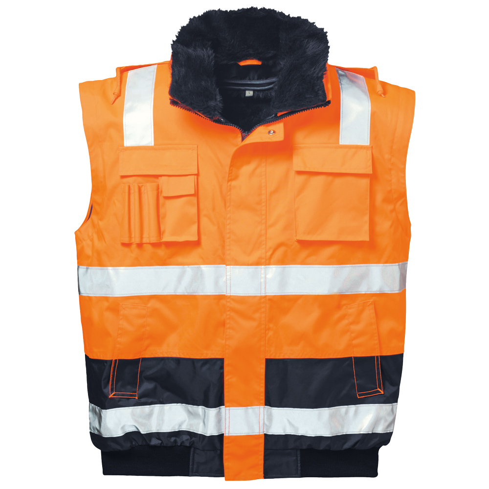 Warnschutz-Pilotjacke Orange/Marine Oliver