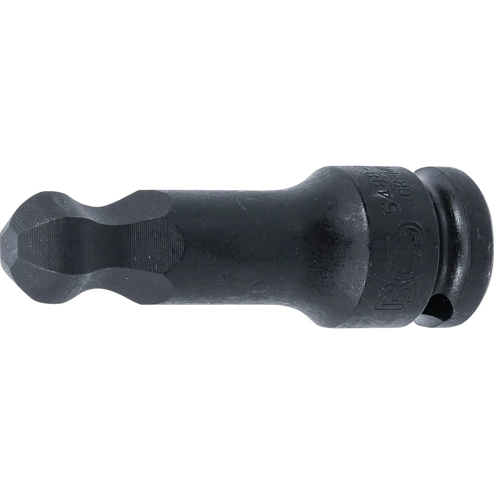 Kraft-Bit-Einsatz, Länge 75 mm, Antrieb Innenvierkant 12,5 mm (1/2"), Innensechskant mit Kugelkopf 15 mm