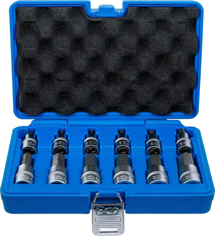 Bit-Einsatz-Satz, Antrieb Innenvierkant 12,5 mm (1/2"), Innensechskant 5 - 22 mm, 12-tlg.
