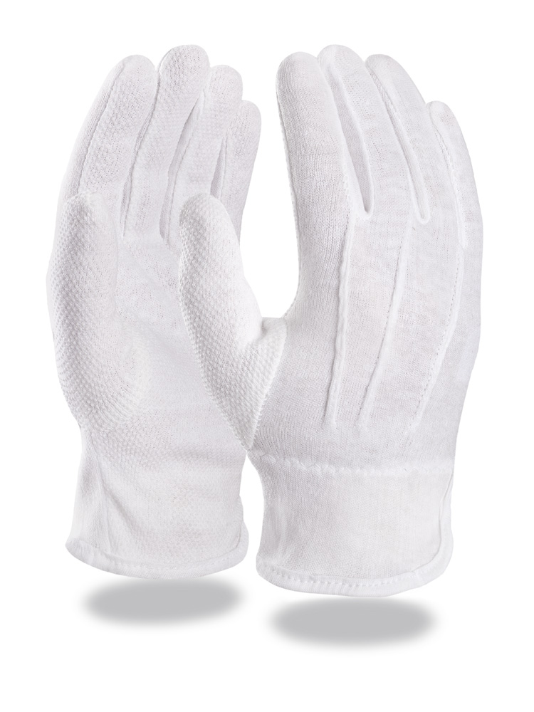 Baumwoll-Trikot-Handschuh | weiß gebleicht