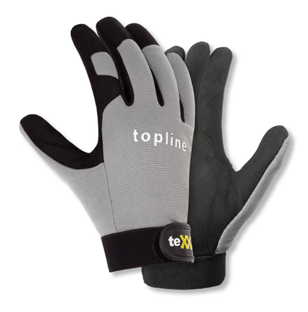 teXXor® Kunstleder-Handschuhe FRESNO, SB-Verpackung grau/schwarz