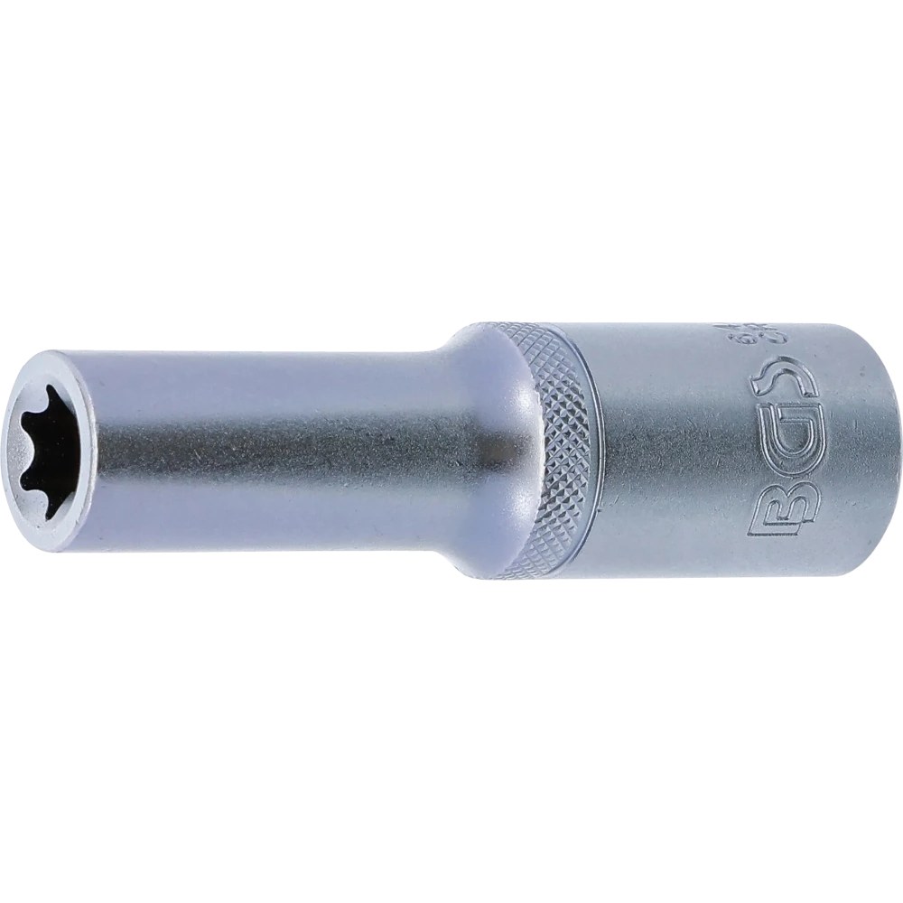 Steckschlüssel-Einsatz E-Profil, tief, Antrieb Innenvierkant 12,5 mm (1/2"), SW E12