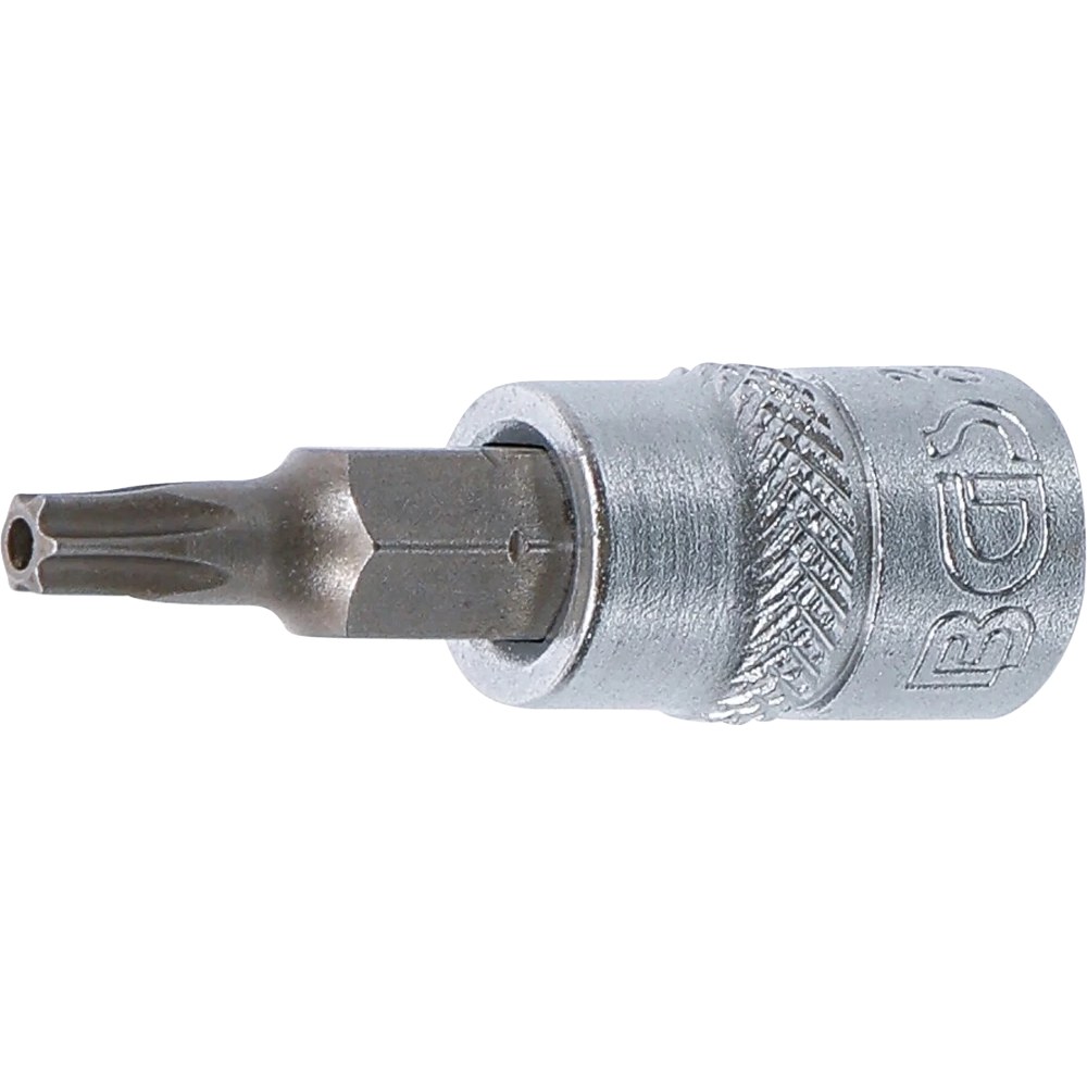 Bit-Einsatz, Antrieb Innenvierkant 6,3 mm (1/4"), T-Profil (für Torx) mit Bohrung T20