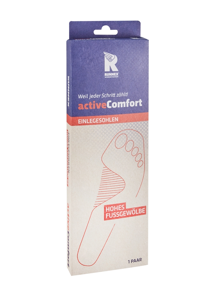 RUNNEX®Semi-orthopädische Einlegesohle activeComfort high schwarz/rot
