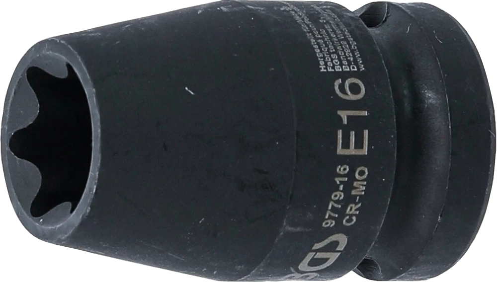 Kraft-Steckschlüssel-Einsatz E-Profil, Antrieb Innenvierkant 12,5 mm (1/2"), SW E16