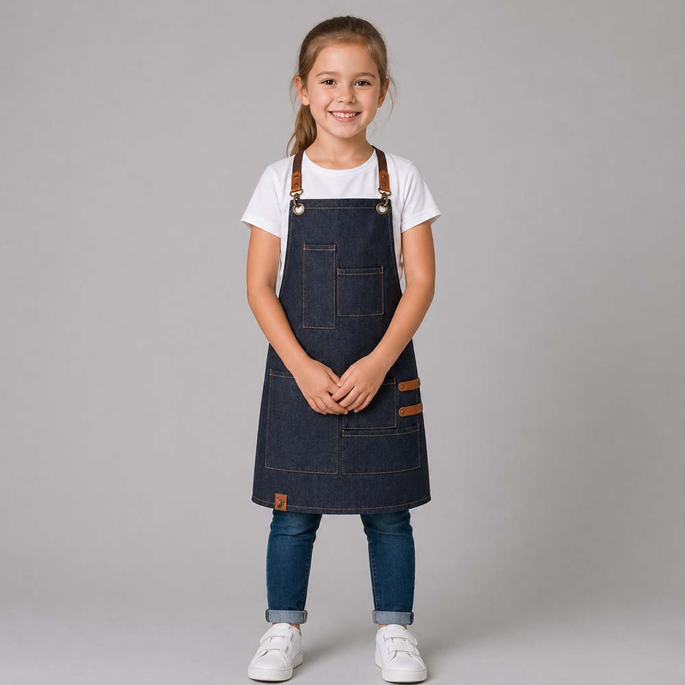 Kinder Latzschürze navy