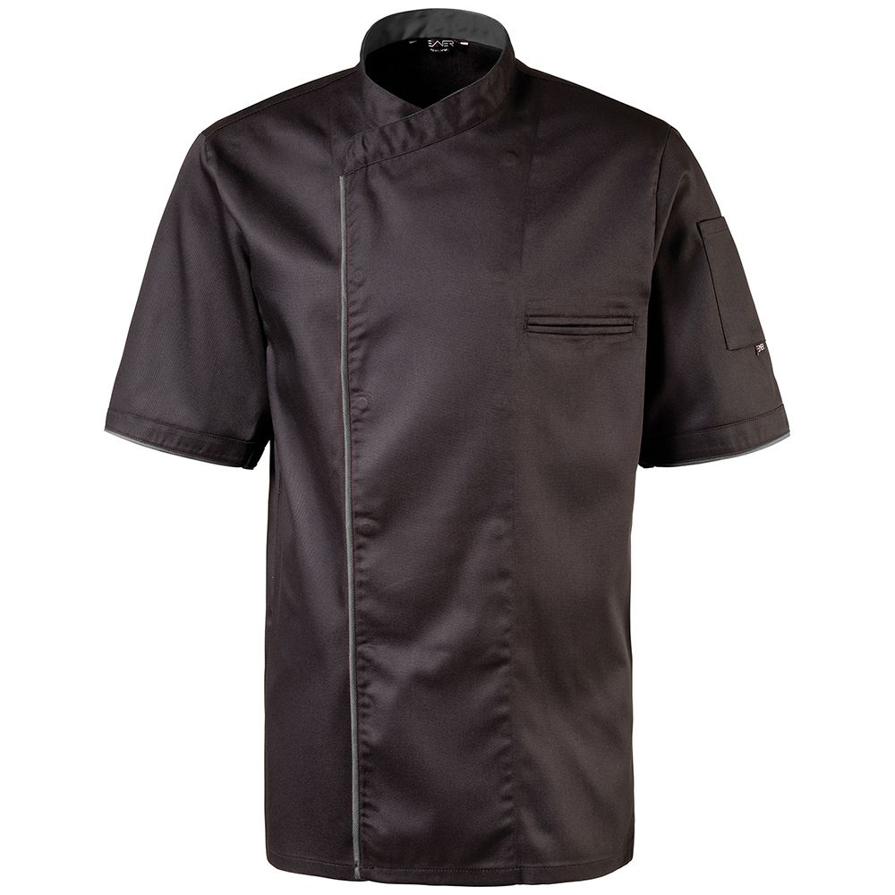 Kochjacke schwarz mit Paspel