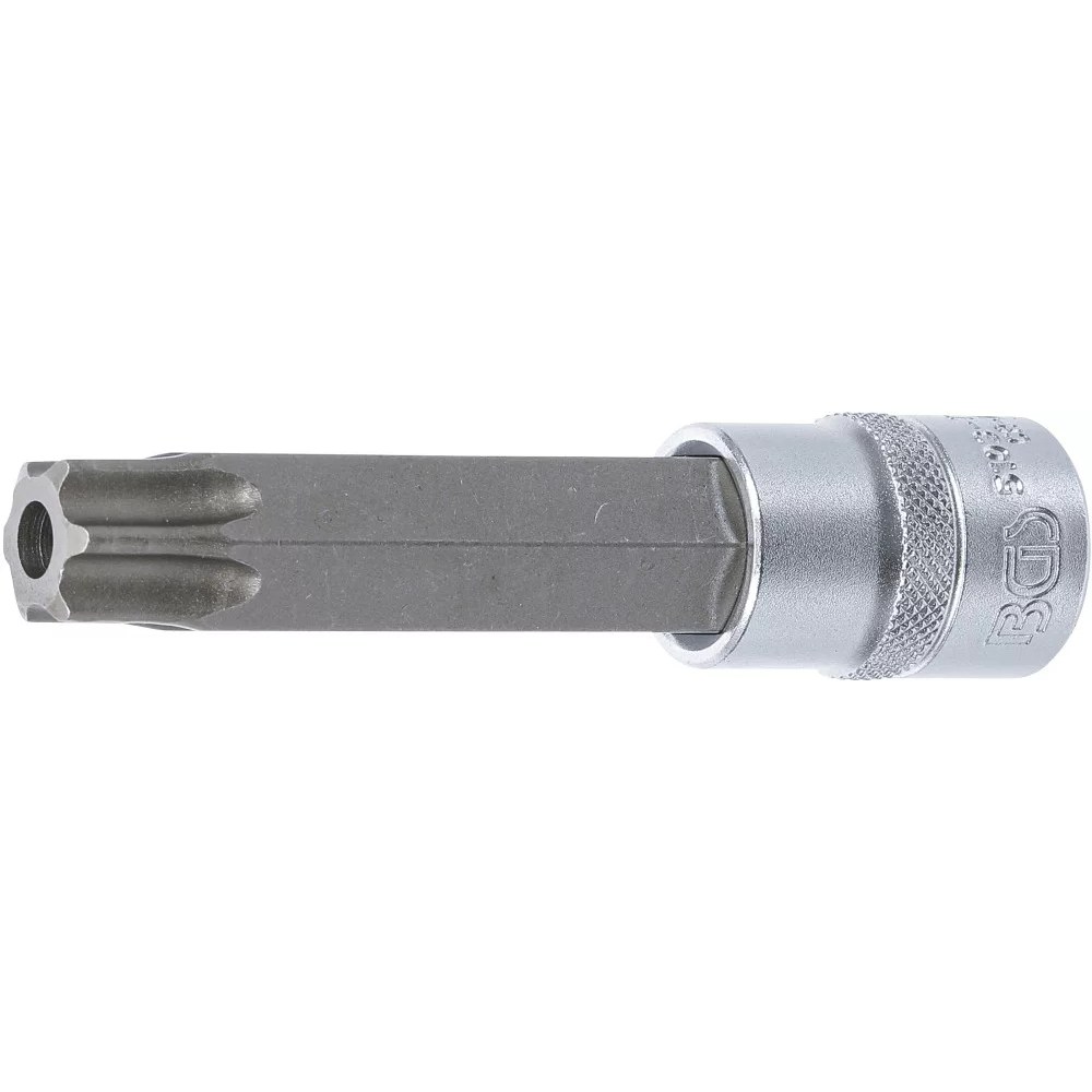 Bit-Einsatz, Länge 110 mm, Antrieb Innenvierkant 12,5 mm (1/2"), T-Profil (für Torx) mit Bohrung T80