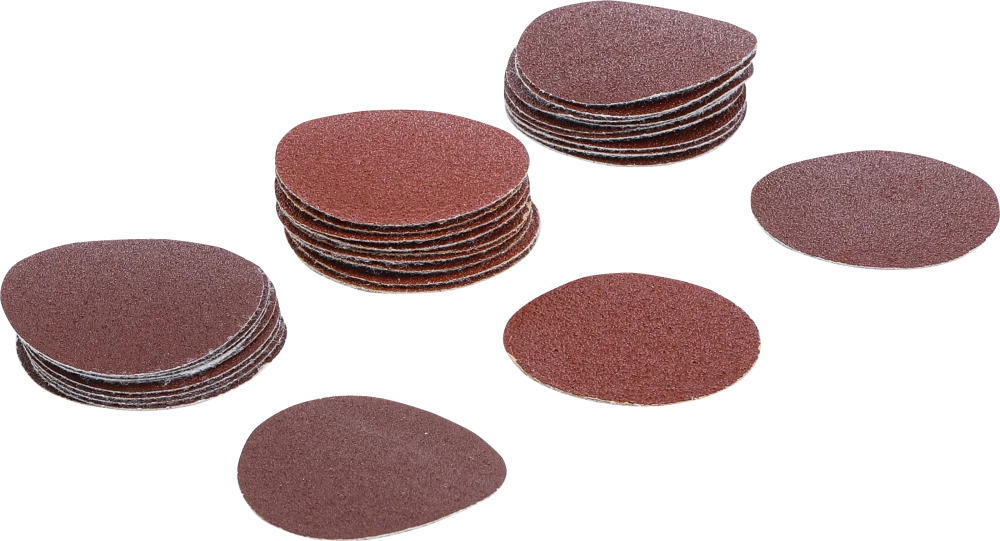 Schleifblatt-Satz für Exzenterschleifer, Ø 50 mm, K 60 - 80 - 120, 30-tlg.