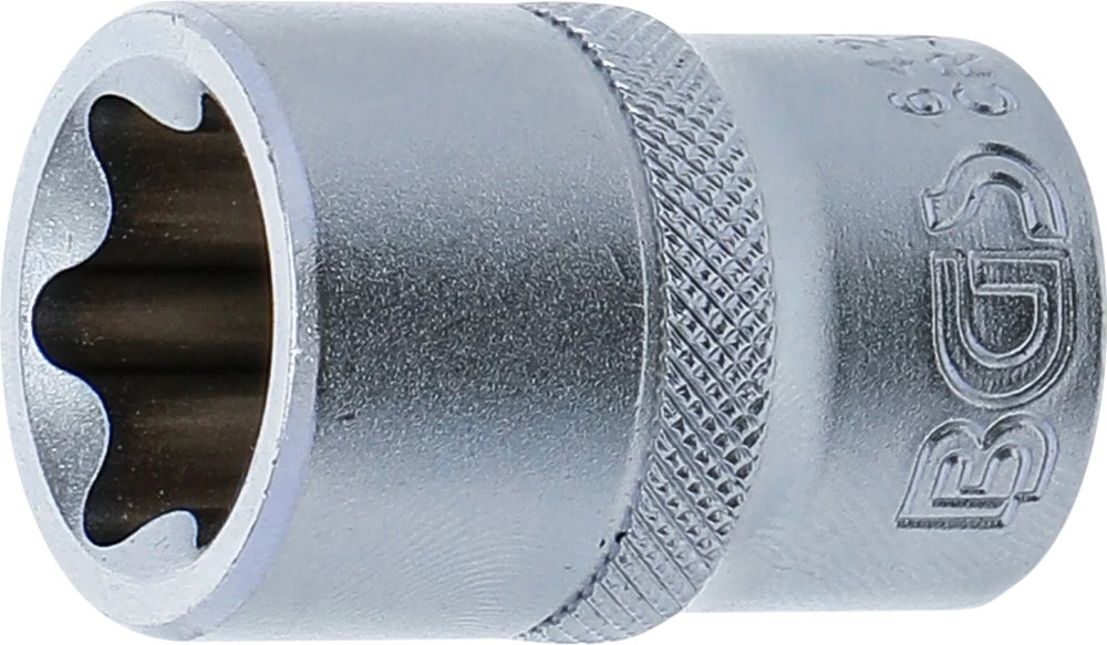 Steckschlüssel-Einsatz E-Profil, Antrieb Innenvierkant 12,5 mm (1/2"), SW E22