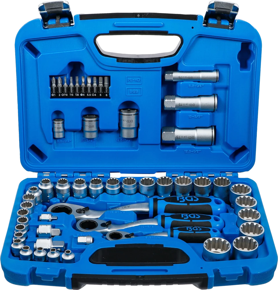 Durchsteck-Steckschlüssel-Satz, Gear Lock, SW 4,5 - 25 mm, 52-tlg.