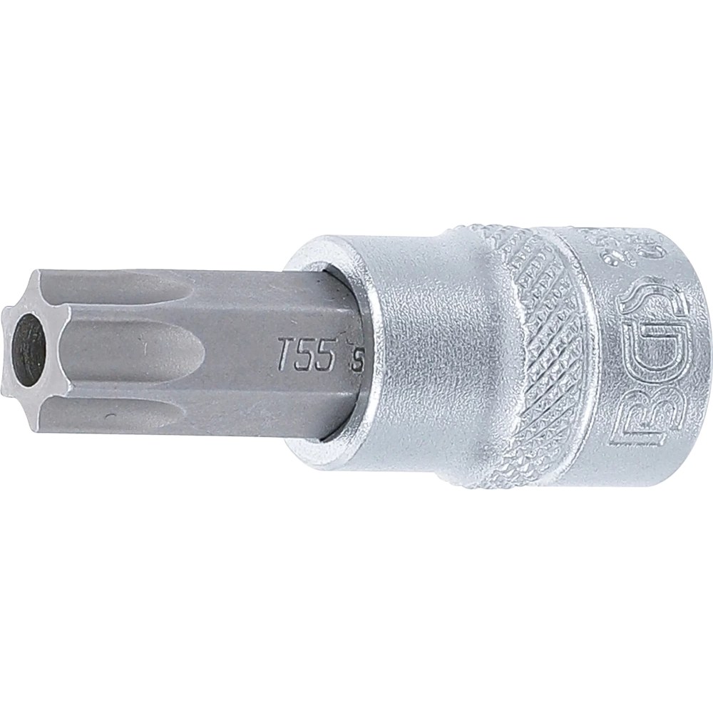 Bit-Einsatz, Antrieb Innenvierkant 10 mm (3/8"), T-Profil (für Torx) mit Bohrung T55