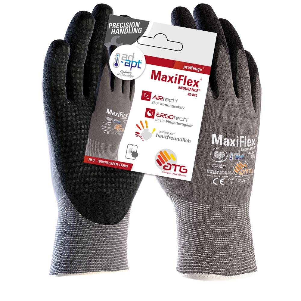 MaxiFlex® Endurance™ AD-APT® Nylon-Strickhandschuhe (42-844 HCT), SB-Verpackung grau/schwarz