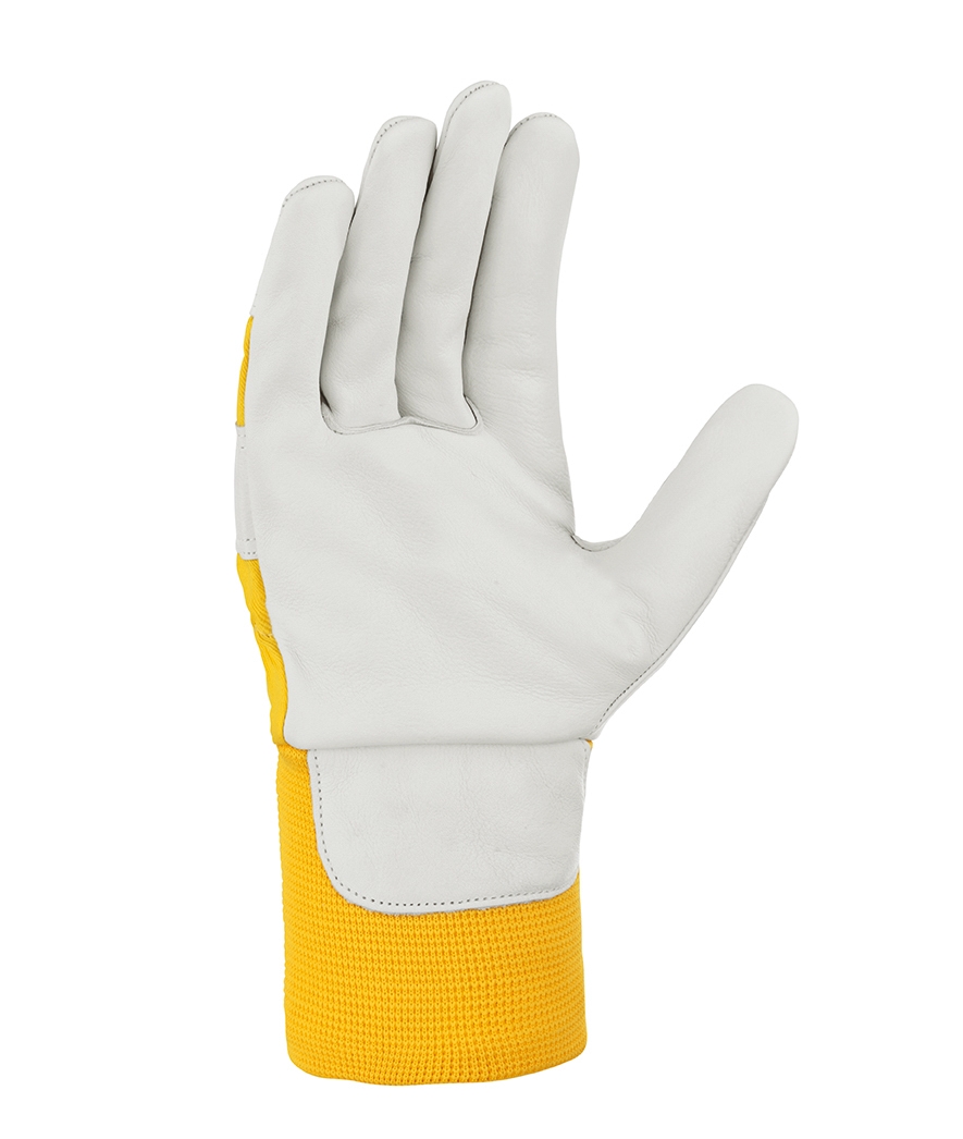 teXXor® Rindvollleder-Winterbauhandschuhe HIMALAYA II Leder natur/Drell gelb
