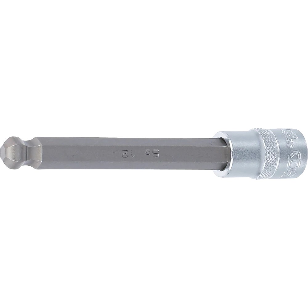 Bit-Einsatz, Länge 140 mm, Antrieb Innenvierkant 12,5 mm (1/2"), Innensechskant mit Kugelkopf 12 mm
