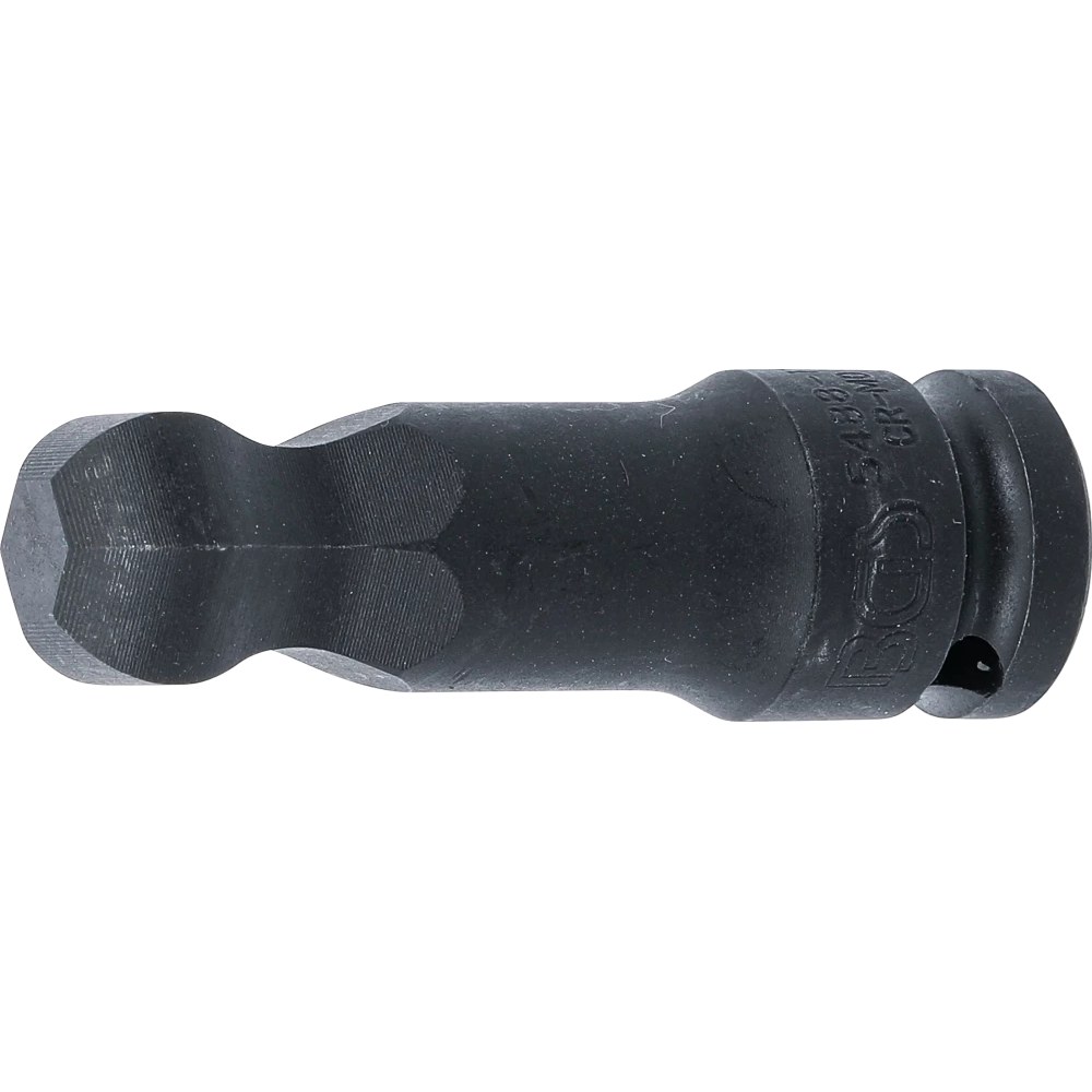Kraft-Bit-Einsatz, Länge 75 mm, Antrieb Innenvierkant 12,5 mm (1/2"), Innensechskant mit Kugelkopf 19 mm