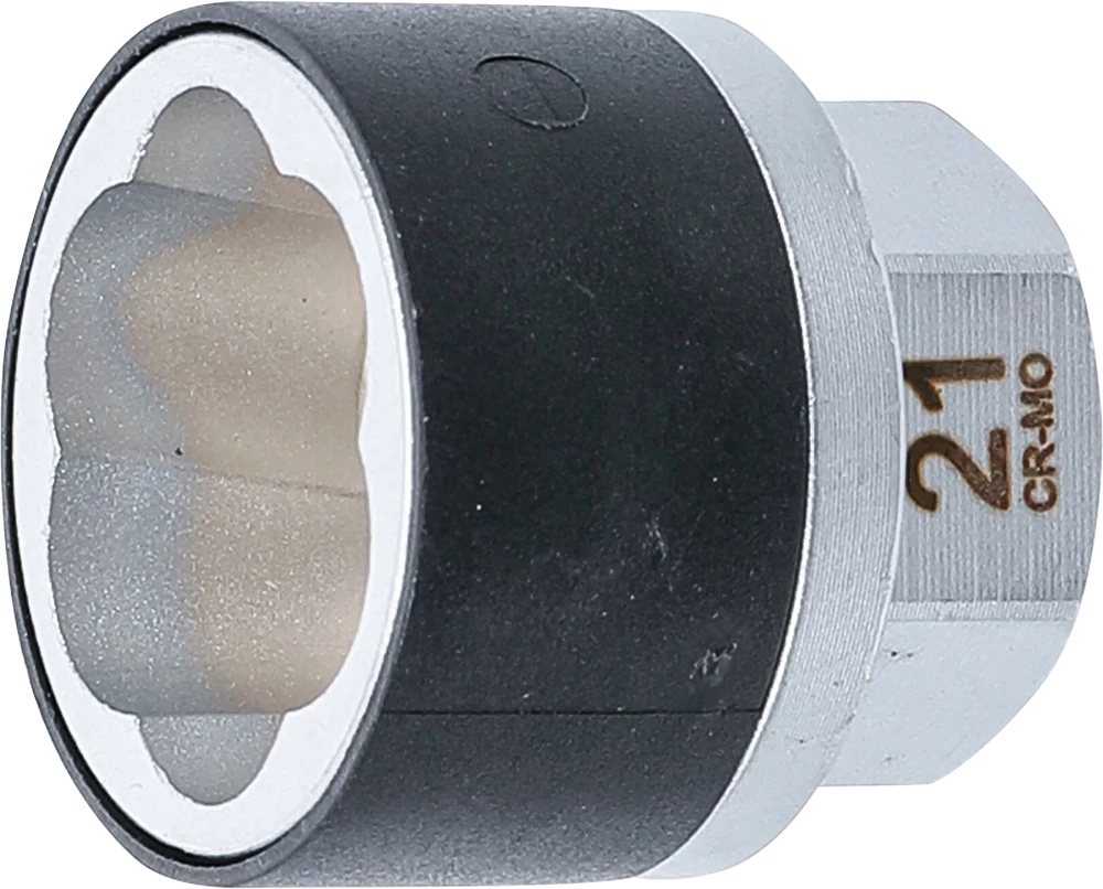 Spiral-Profil-Steckschlüssel-Einsatz / Schraubenausdreher, Antrieb Außensechskant 21 mm, SW 21 mm
