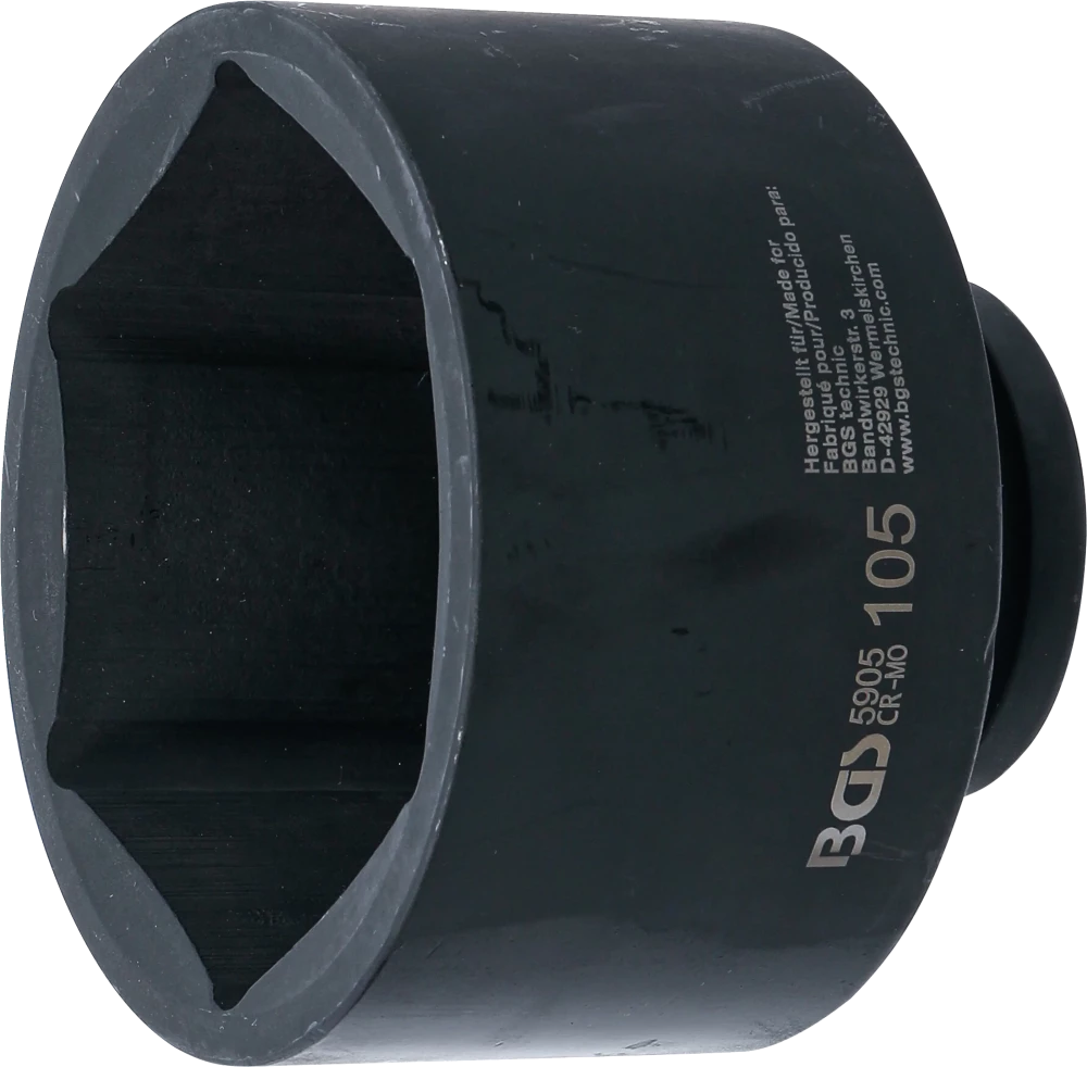 Kraft-Steckschlüssel-Einsatz Sechskant, Antrieb Innenvierkant 25 mm (1"), SW 105 mm