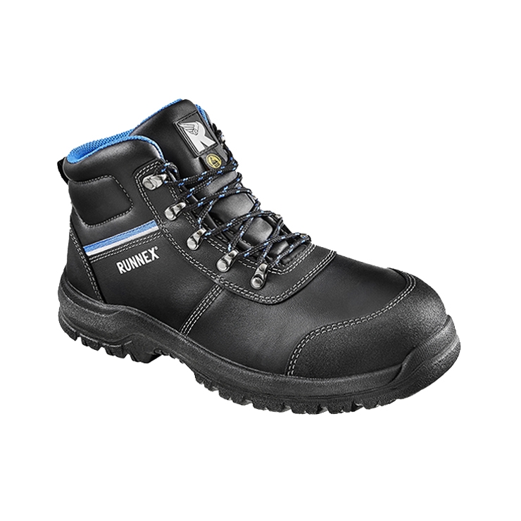 RUNNEX® S3S ESD-Sicherheitsschnürstiefel TeamStar schwarz/blau