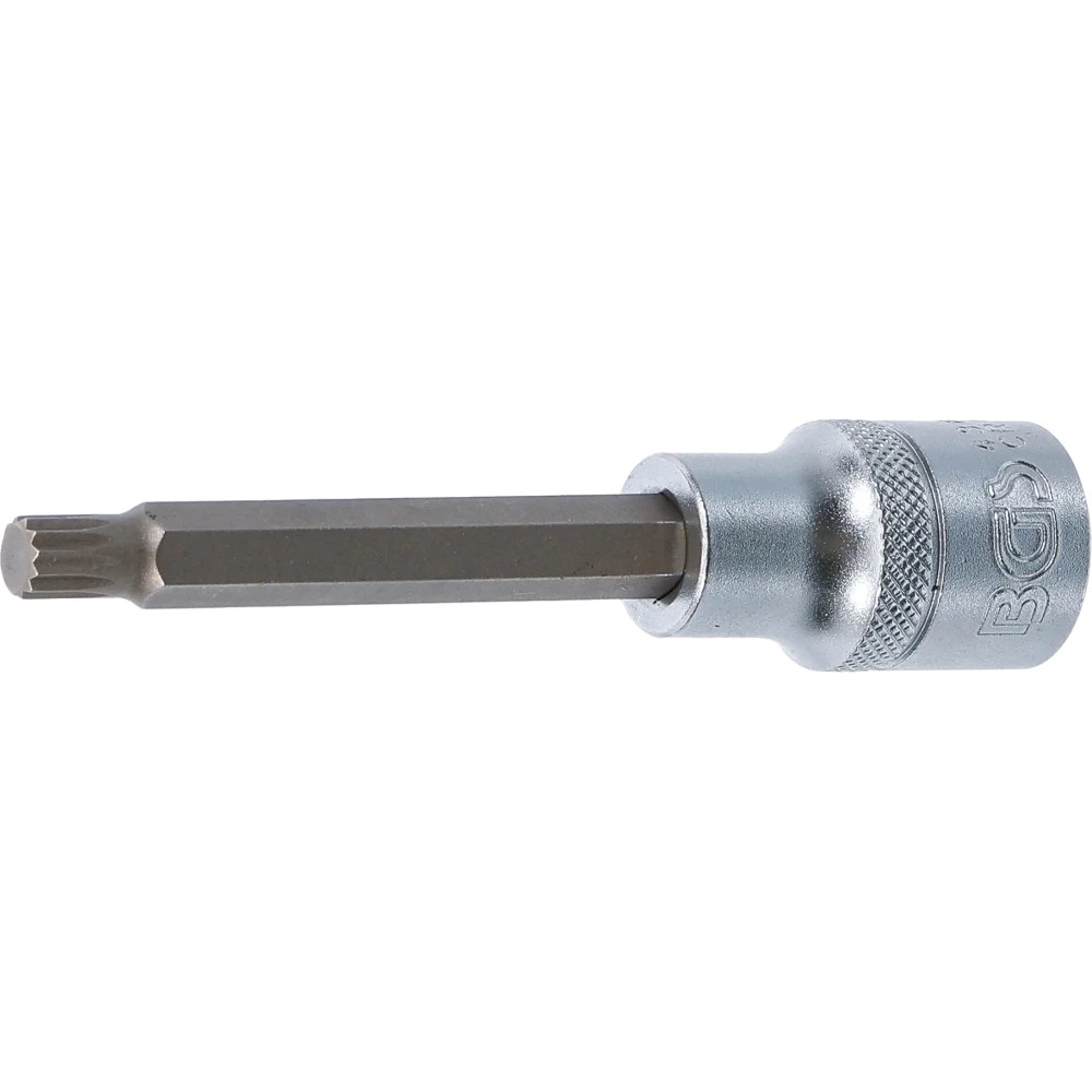 Bit-Einsatz, Länge 100 mm, Antrieb Innenvierkant 12,5 mm (1/2"), Innenvielzahn (für XZN) M8