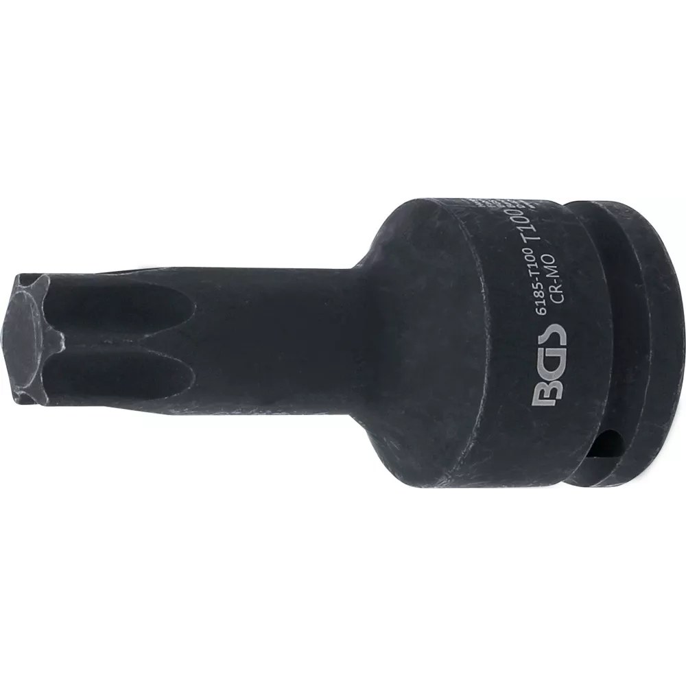 Kraft-Bit-Einsatz, Länge 100 mm, Antrieb Innenvierkant 20 mm (3/4"), T-Profil (für Torx) T100