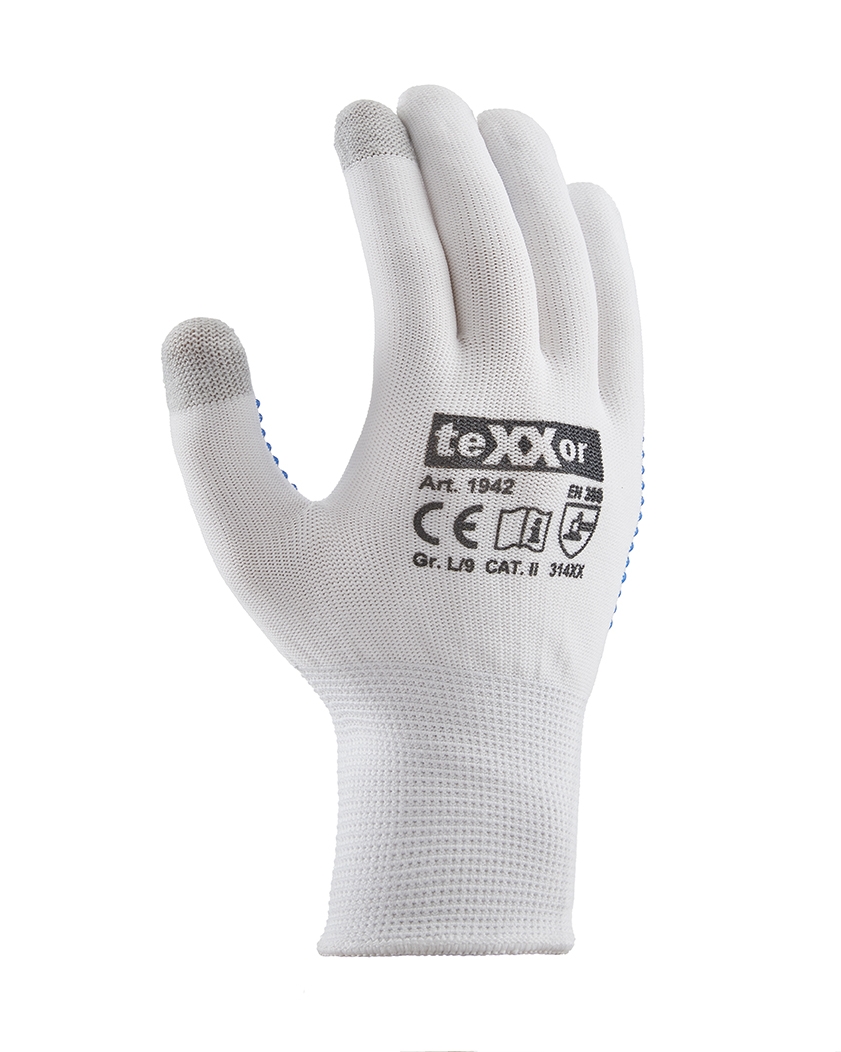 teXXor® Feinstrick-Handschuhe TOUCH weiß
