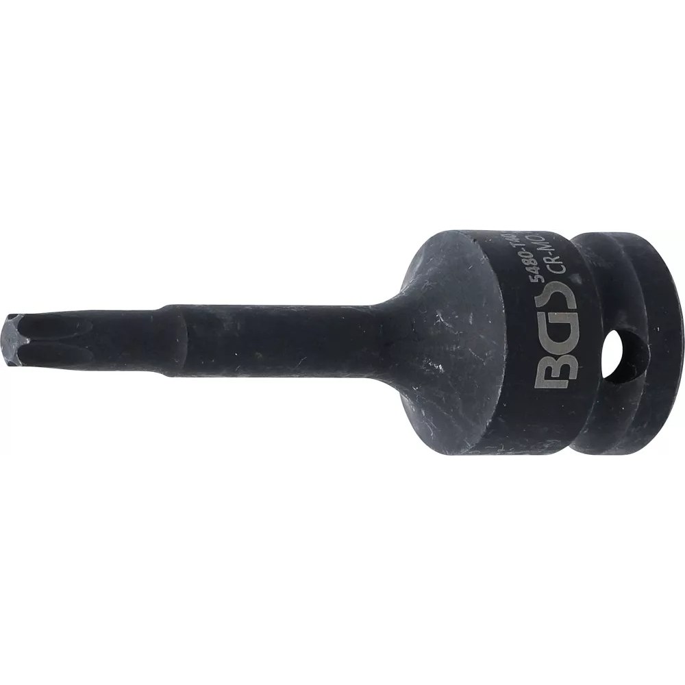 Kraft-Bit-Einsatz, Länge 75 mm, Antrieb Innenvierkant 12,5 mm (1/2"), T-Profil (für Torx) T40