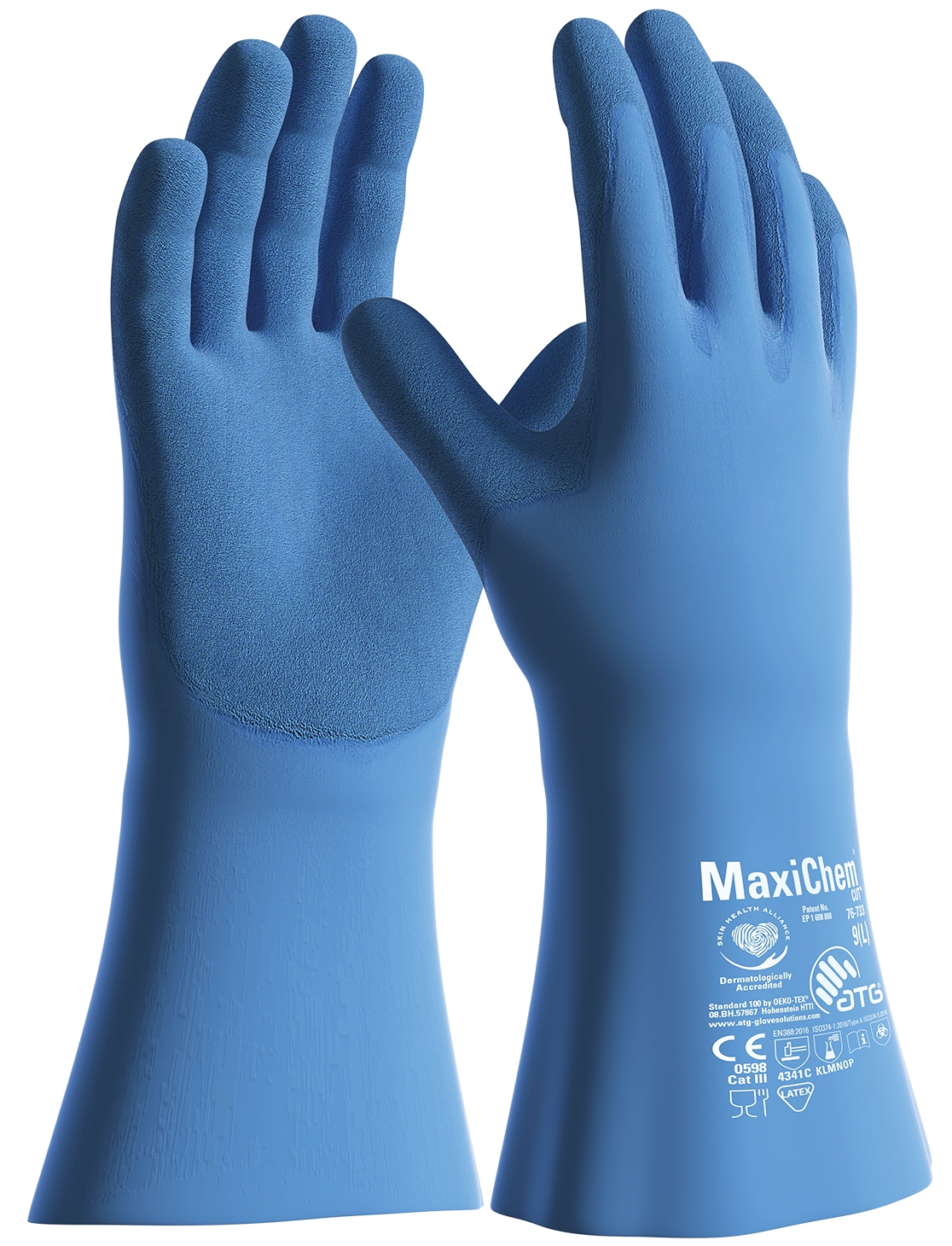 MaxiChem® Cut™ Chemikalienschutz-Handschuhe (76-733) blau/blau