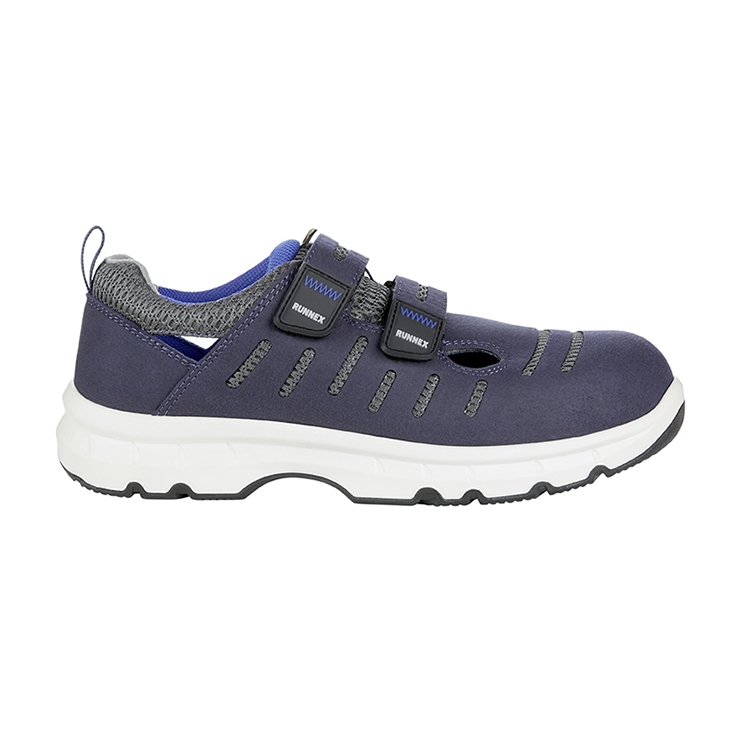 RUNNEX® S1PS-ESD-Sicherheitsklettsandalen FlexStar blau/weiß/grau