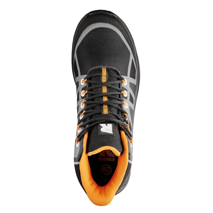 RUNNEX® S3S ESD-Sicherheitsschnürstiefel ActionStar schwarz/grau/orange