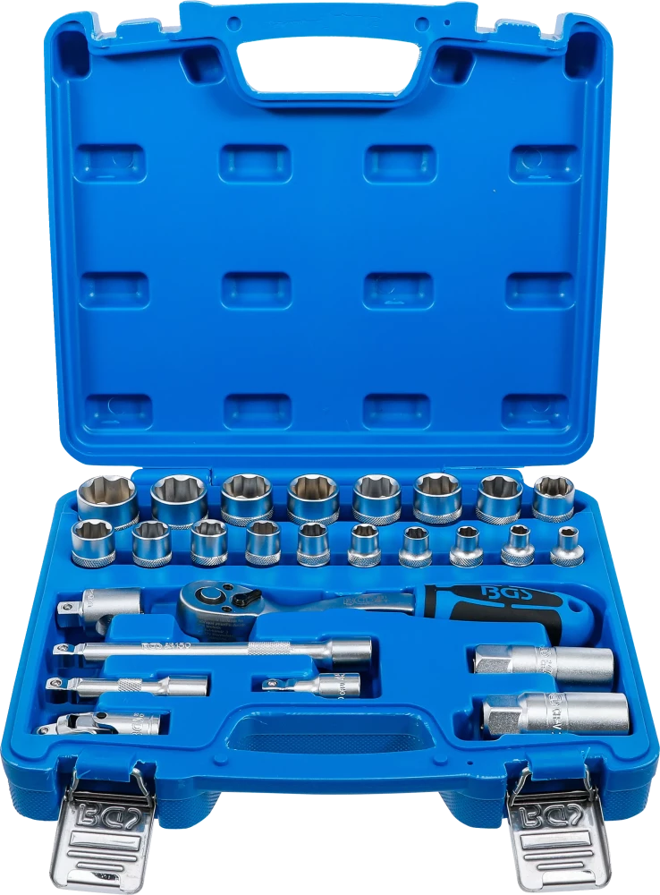 Steckschlüssel-Satz Wellenprofil, Antrieb 10 mm (3/8"), 26-tlg.