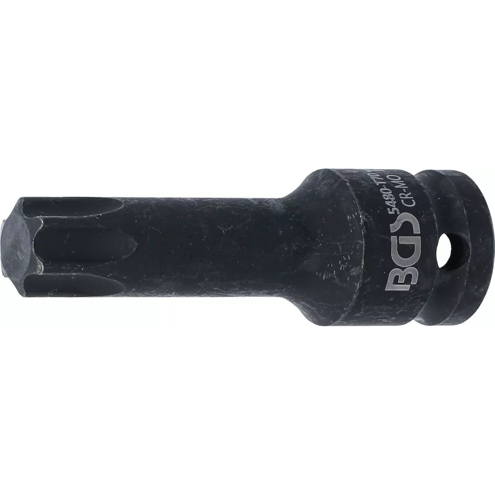 Kraft-Bit-Einsatz, Länge 75 mm, Antrieb Innenvierkant 12,5 mm (1/2"), T-Profil (für Torx) T70