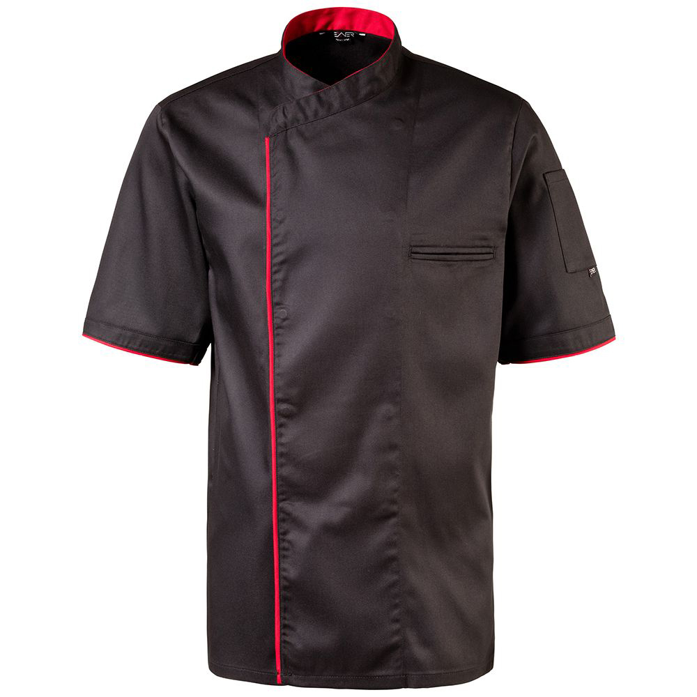 Kochjacke schwarz mit Paspel