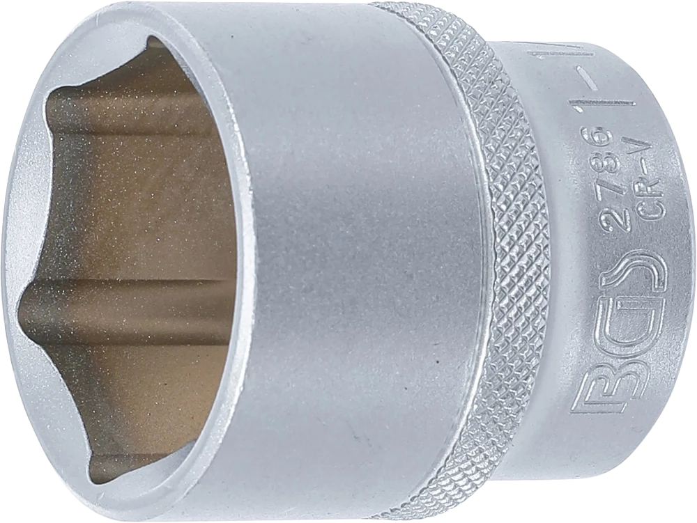 Steckschlüssel-Einsatz Sechskant, Antrieb Innenvierkant 12,5 mm (1/2"), SW 1.1/4"