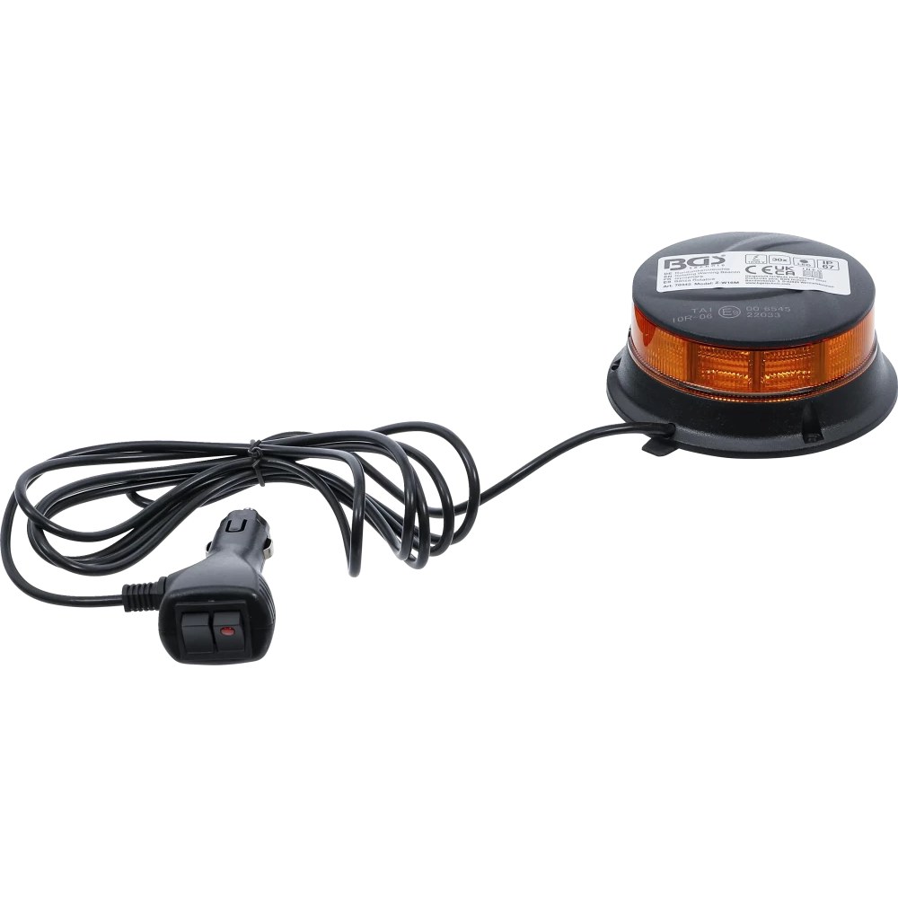 Rundumkennleuchte, gelb, mit Magnet, 12 V / 24 V, Ø 130 mm