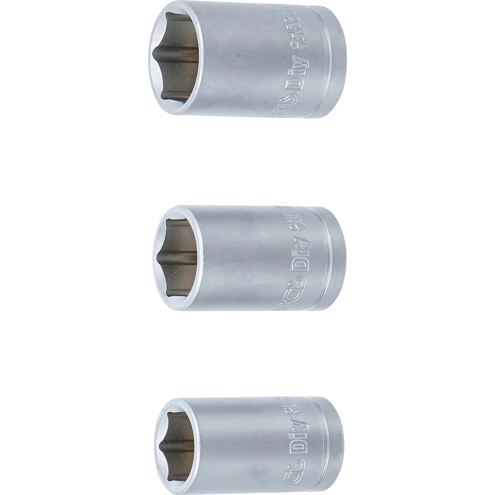 Steckschlüsseleinsatz-Satz, Antrieb 12,5 mm (1/2"), SW 15 - 17 - 19 mm, 3-tlg.