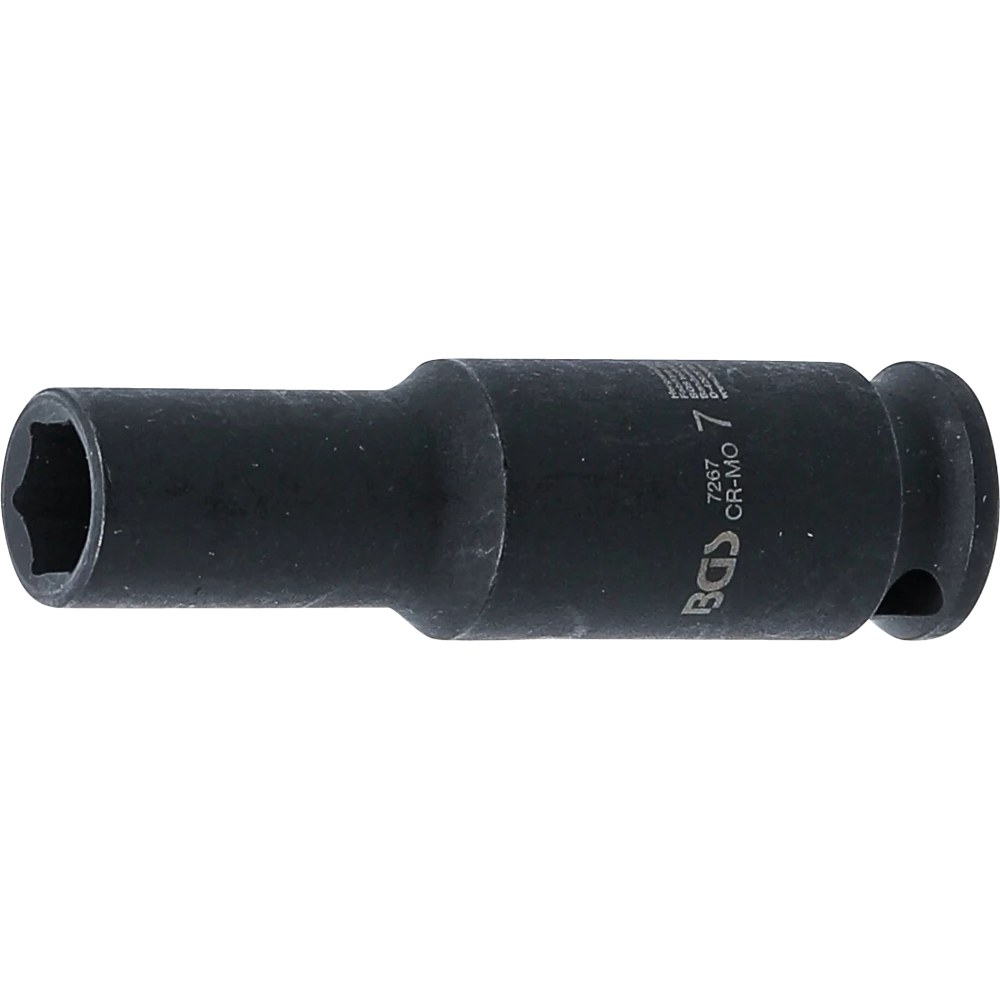 Kraft-Steckschlüssel-Einsatz Sechskant, tief, Antrieb Innenvierkant 6,3 mm (1/4"), SW 7 mm