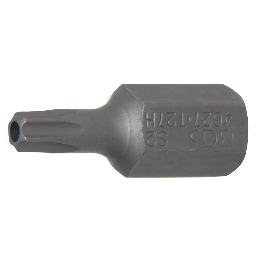 Bit, Länge 30 mm, Antrieb Außensechskant 10 mm (3/8"), T-Profil (für Torx) mit Bohrung T27