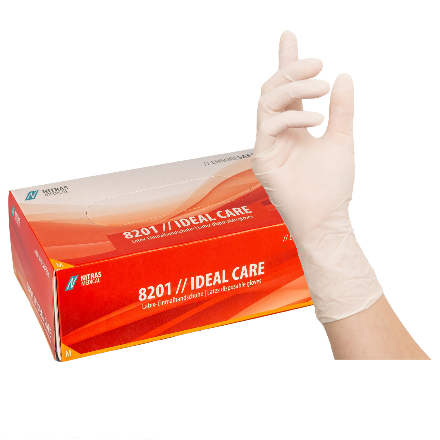Handschuh IDEAL CARE Latex-Einmalhandschuhe